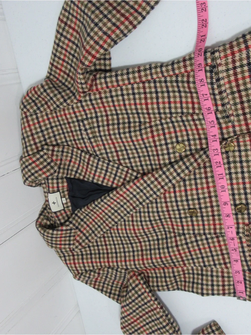 Tuckernuck Diana Wool Blend Blazer in Autumn Check Size Large